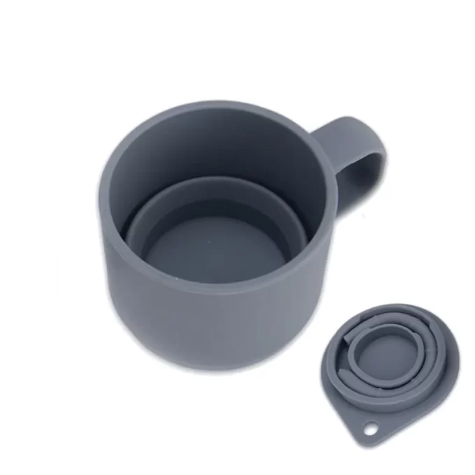 Telescopic Coffee Mug With Straw And Lid  Free Silicone Foldable Water Cup 3 Colors Retractable Camping Travel Wine Glass